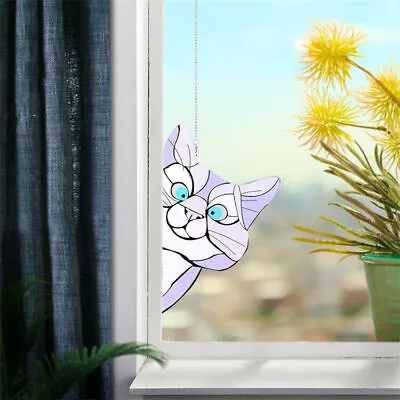 Buy Handmade Stain Glass Cat Suncatcher For Window, Stained Glass Window Hanging • 7.81£
