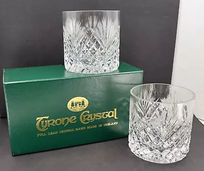 Buy Set Of 2 Tyrone Crystal Ireland 10oz Cut Glass Whiskey  Old Fash'n  Glasses • 23.71£