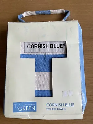 Buy T G Green Cornishware Cornish Blue Rare Table Top Group Tea Towels X2 • 50£