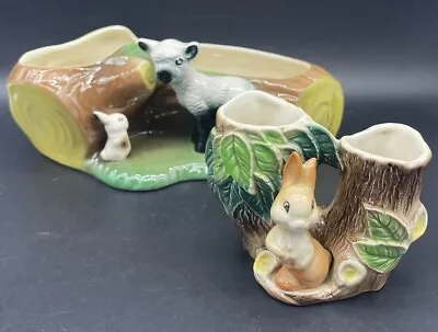 Buy Hornsea Pottery Posy Vase With Lamb And Rabbit And Tree Trunk No 26 And 106 • 9.99£