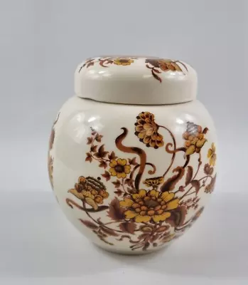 Buy Sadler Pottery Ginger Jar White With Gold Flower Decoration Lidded • 12.90£