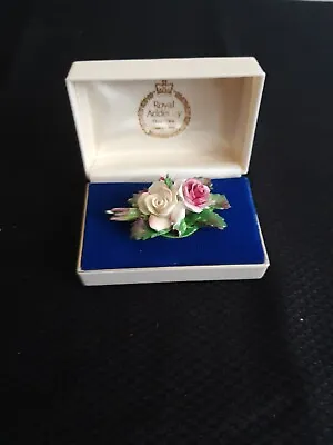 Buy Royal Adderley Floral China Pin Made In England • 9.42£