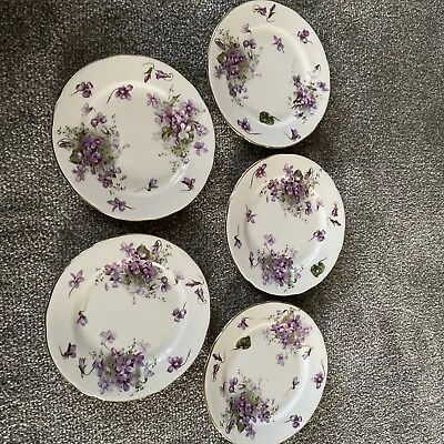 Buy Hammersley Bone China Victorian Violets Side Plates X 5 • 20£