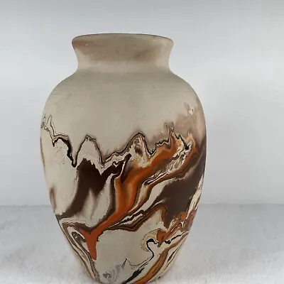 Buy Nemadji Pottery Vase 7” Orange Brown Swirling • 24.07£