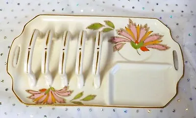Buy Rare Art Deco Tams Ware Hand Painted Toast Rack With Room For Jam Pot & Butter • 39£