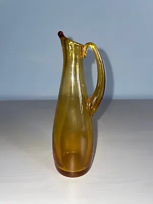 Buy Vintage Bud Vase Jug Amber Glass Cruet  Small • 12£