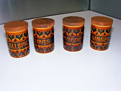 Buy 4 Vintage Hornsea  Heirloom Pattern Spice Jars. C 1972. Vgc • 9.99£