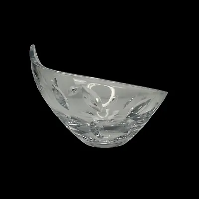 Buy Cut Glass Crystal Bowl Modern 9  Diameter High Low Table Heavy No Mark Fruit • 25.32£