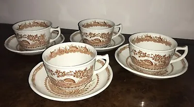 Buy FURNIVALS Brown QUAIL 1913 (8) Cups (8) Saucers ENGLAND MINT • 32.61£