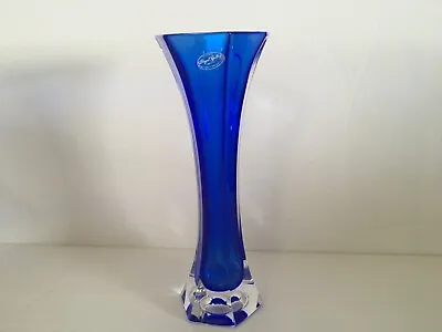 Buy ROYAL GALLERY VINTAGE ITALY 24% LEAD CRYSTAL COBALT BLUE Hexagonal Vase • 23.71£