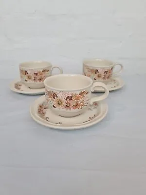 Buy Poole Pottery Summer Gory Tea Cups And Saucers X 3 • 7£
