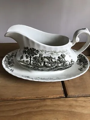 Buy Welford On Avon Ridgway Of Staffordshire Gravy/Sauce Boat Attached  Underplate • 11£
