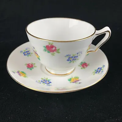 Buy Vintage Crown Staffordshire Tea Cup And Saucer Set Rose Pansy Mothers Day Gift  • 19.87£