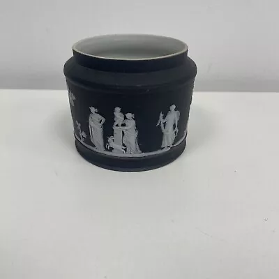 Buy Vintage Wedgwood Black Jasperware Jar (No Lid) • 20£