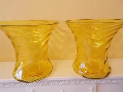 Buy Pair THOMAS WEBB Glass Vases Venetian Ripple Vase Gay Range Stourbridge Art Deco • 160£
