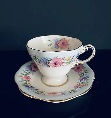 Buy Vintage 1850 Eb Foley Bone China England Blue  Cornflower  Tea Cup & Saucer • 22.75£