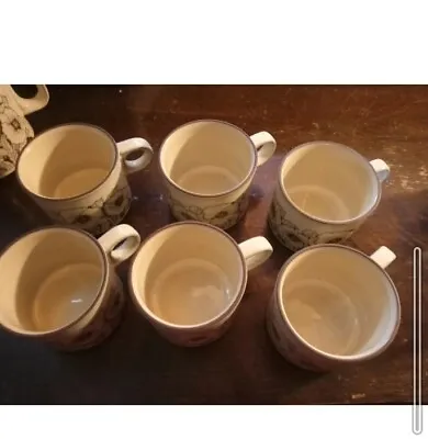 Buy 6 X Hornsea Pottery 'Cornrose'  Cups H: 6.5 Cm • 10£