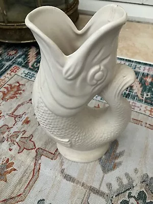 Buy Vintage Dartmouth White Fish Glug Jug 7 Inches  Gurgle Vase • 20£