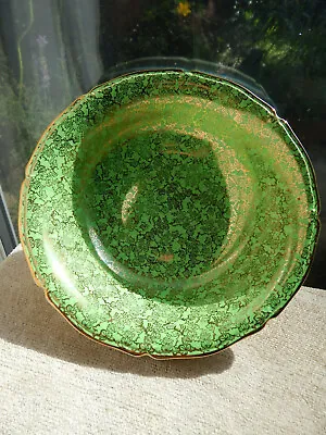 Buy Brama Midwinter Bowl Green & Gold Chintz 9 D Decorative Dish 1950's  • 13.49£
