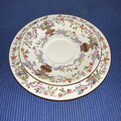 Buy Antique Aynsley Saucer And Side Plate , Pattern A6017, Birds Vines Vases • 5£