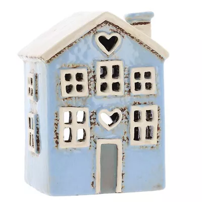Buy Village Pottery Pale Blue Heart House Mini Tealight • 14.99£