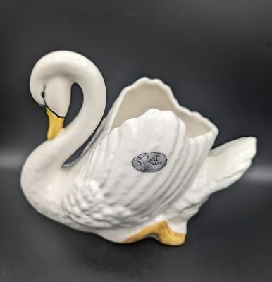 Buy Vintage Sylvac Ceramic White Swan Planter With Original Sticker • 19.99£