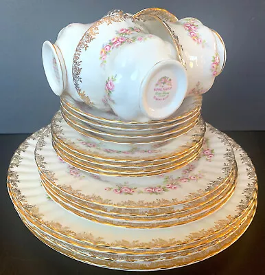 Buy Set Of 4 Vintage Royal Albert Dimity Rose Place Settings 20 Pieces First Quality • 160.99£