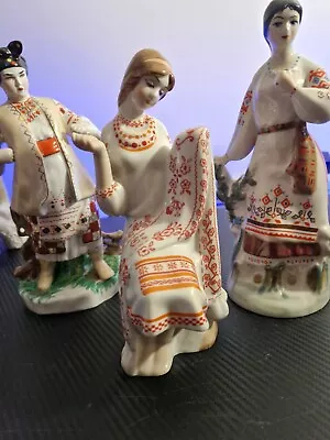 Buy Vintage USSR Porcelain Ukrainian Girl Figurines • 80£