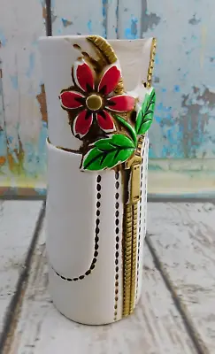 Buy Flower Zipper Zip Up Pottery Vase Mid Century Modern Retro Funky Hippie Vtg • 30.06£
