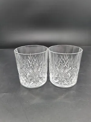 Buy  Cut Glass Whisky / Whiskey Tumblers /Glasses X 2 • 9.50£