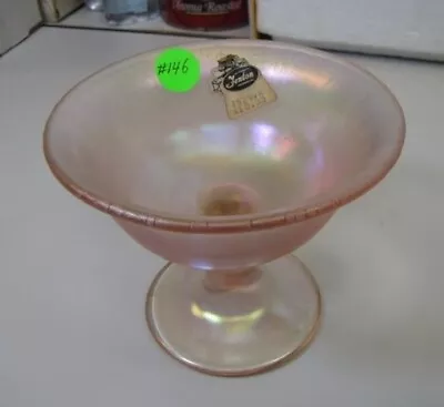 Buy Fenton 75th Anniversary Pink Iridescent Stretched Glass 5  Sherbet Compote • 19.25£