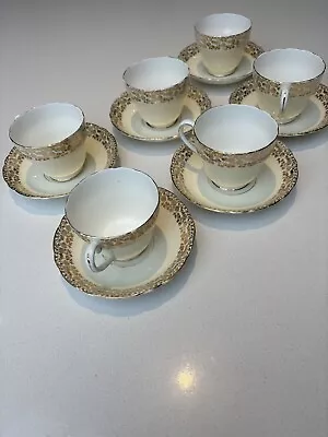 Buy Adderley Fine Bone China H453 Cups And Saucers X 6 • 9£