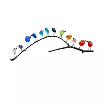 Buy Stained Glass Birds On Branch Desktop Ornaments Sea Glass Birds Shape6398 • 10.74£