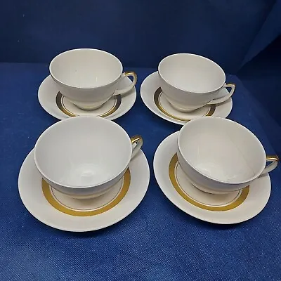 Buy 1950's Grindley Staffordshire Ironstone England Satin White  4 Sets Cups/Saucers • 16.08£