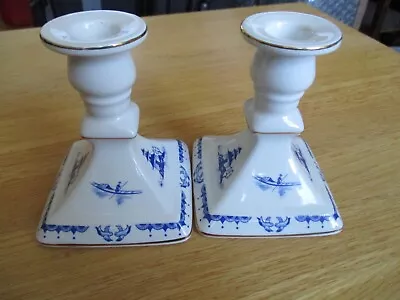 Buy A Pair Of Royal Winton Blue And White Chinese Pattern 4.5 Inches Tall. • 10£