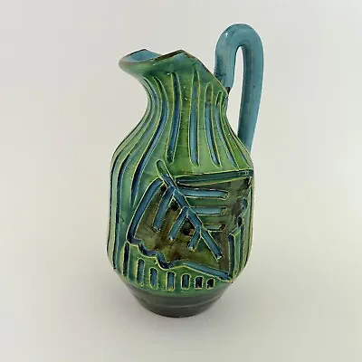 Buy MCM Modern Bitossi Era Raymor Sgraffito Style Italian Pottery Vase Pitcher • 64.51£