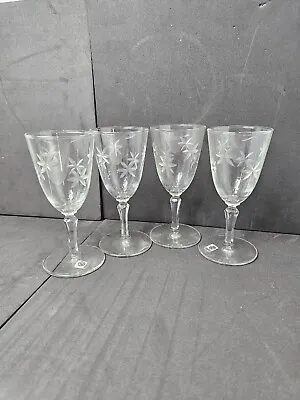 Buy Set 4 Libbey Glass Company Candlelight Wine Glasses 322965 4oz Barware 1930s Vtg • 11.57£