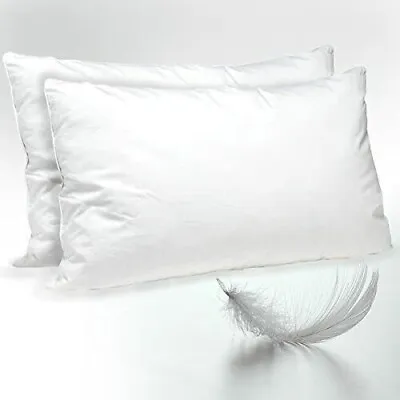 Buy 100% Goose Feather Filled Pillows Soft UK Hotel Quality Pillow PACK Of 2,4 • 29.99£