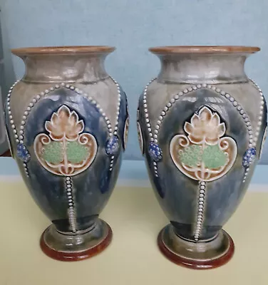 Buy Antique Pair Of Doulton Lambeth Vases • 135£