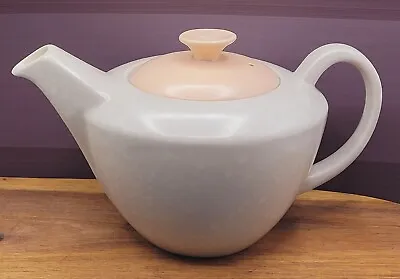 Buy Vintage Poole Pottery Steamline Teapot In Seagull Grey & Peach / Pink Art Deco  • 14.99£