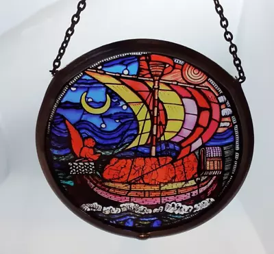 Buy Winged Heart Ship Of Souls Stained Glass Round Suncatcher Boxed • 12.99£