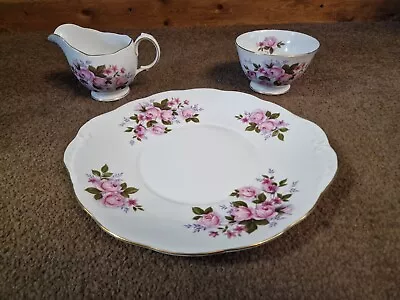 Buy Queen Anne Pottery Plate, Sugar Bowl & Jug Bone China • 25£