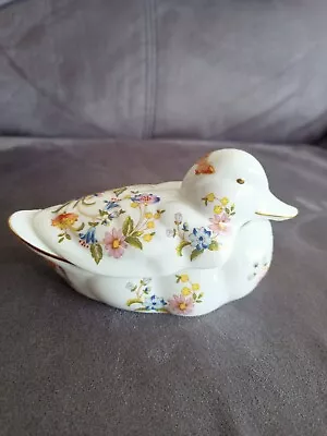 Buy Duck Trinket Pot Ornament (damaged) By Aynsley With The Cottage Garden Pattern  • 0.99£