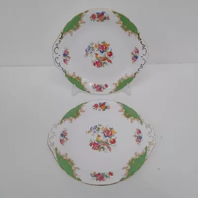 Buy Paragon Cake Plate X2 Bone China Rockingham Vintage -WRDC • 8.50£