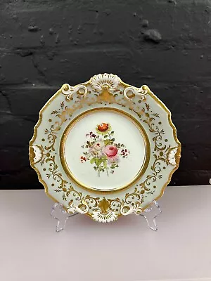 Buy Vintage Rockingham Works Floral Plate 9.25  Wide • 29.99£