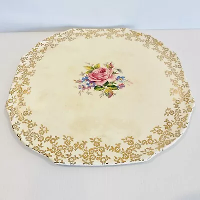 Buy Vintage Cake Serving Plate Lord Nelson Ware Rose Gold Edging Square 29cm • 18.56£