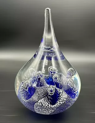Buy Vintage Teardrop Glass Paperweight - Blue Bubble Design - 10cm (H) ~ VGC • 13.95£