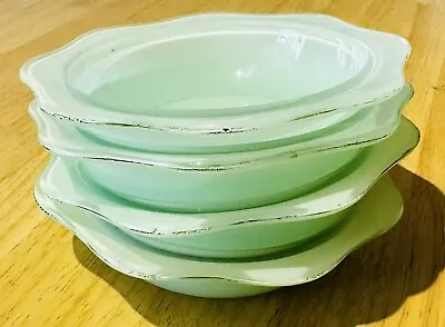 Buy Vintage PYREX Green Thick Glass Soup / Desert Bowls Stamped 1481. Set Of  4. • 23.99£