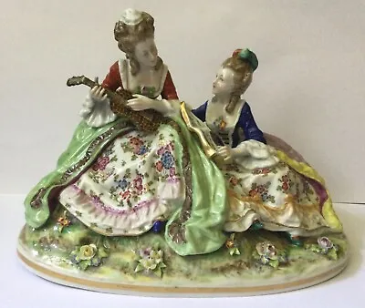 Buy Rare Antique Carl Thieme Dresden Potschappel Large Figural Group Ladies Singing • 245£