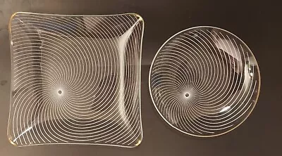 Buy Two Chance Brothers Atomic Swirl Glass Dishes 1950s MCM • 20£